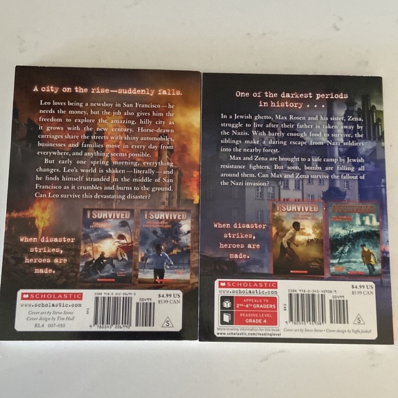 I survived 7 books Chicago Gettysburg D-Day Earthquake Nazi blizzard Grizzlies - Picture 5 of 13